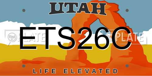 ETS26C Utah License Plate