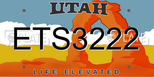 ETS3222 Utah License Plate