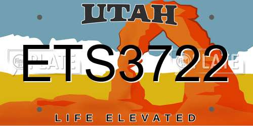 ETS3722 Utah License Plate