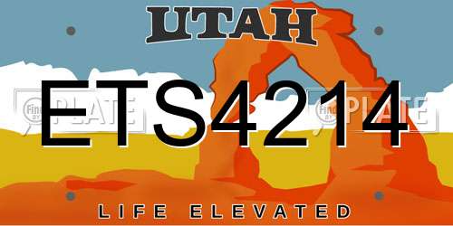 ETS4214 Utah License Plate
