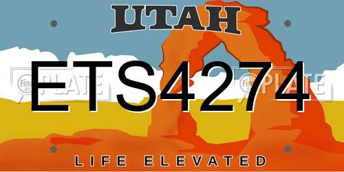 ETS4274 Utah License Plate
