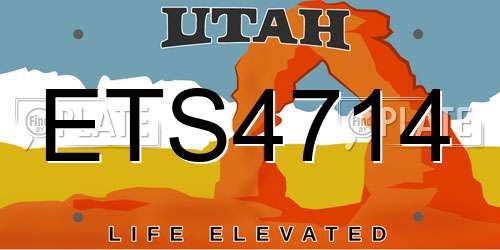 ETS4714 Utah License Plate