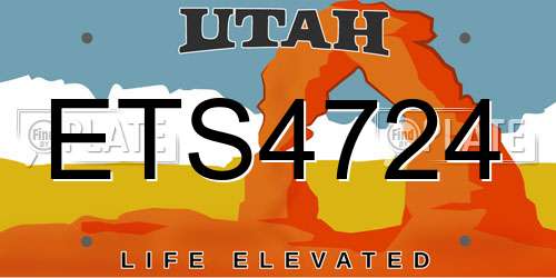 ETS4724 Utah License Plate