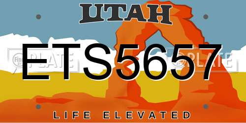 ETS5657 Utah License Plate