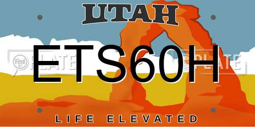 ETS60H Utah License Plate