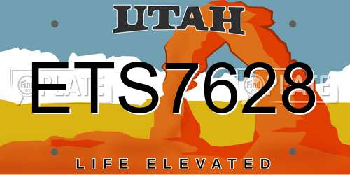 ETS7628 Utah License Plate