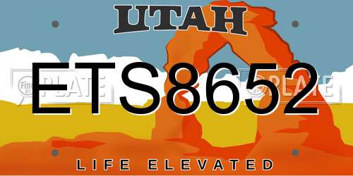 ETS8652 Utah License Plate