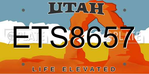 ETS8657 Utah License Plate