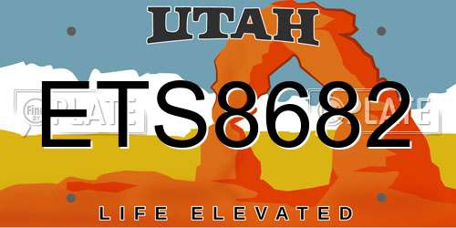 ETS8682 Utah License Plate
