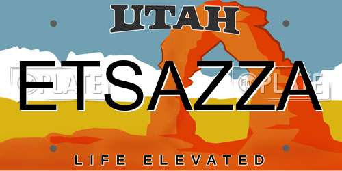 ETSAZZA Utah License Plate