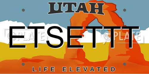 ETSETTT Utah License Plate