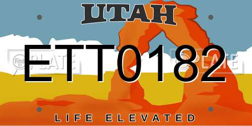 ETT0182 Utah License Plate