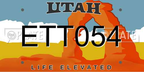 ETT054 Utah License Plate