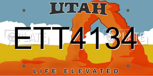 ETT4134 Utah License Plate