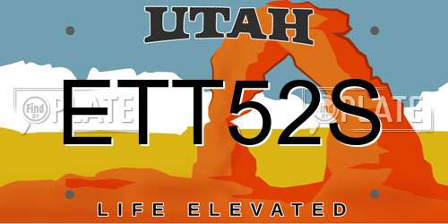 ETT52S Utah License Plate