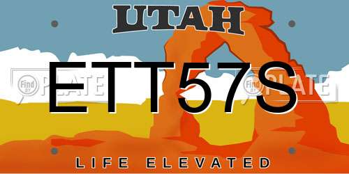 ETT57S Utah License Plate