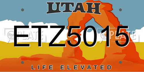 ETZ5015 Utah License Plate