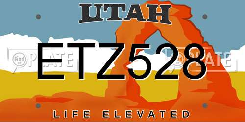 ETZ528 Utah License Plate