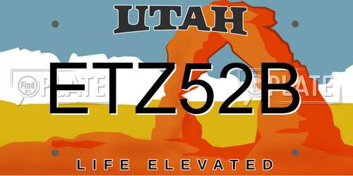 ETZ52B Utah License Plate