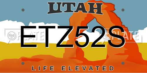 ETZ52S Utah License Plate