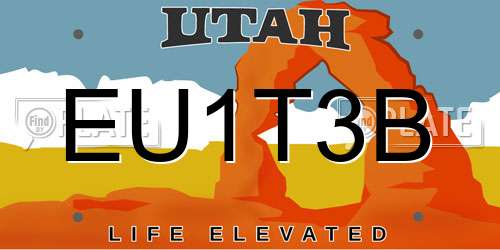 EU1T3B Utah License Plate