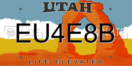 EU4E8B Utah License Plate
