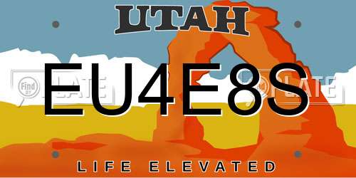 EU4E8S Utah License Plate