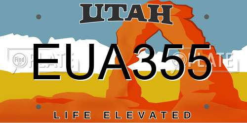 EUA355 Utah License Plate