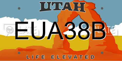 EUA38B Utah License Plate