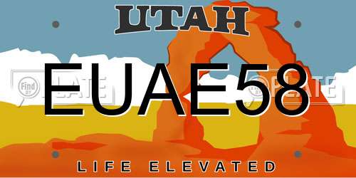 EUAE58 Utah License Plate