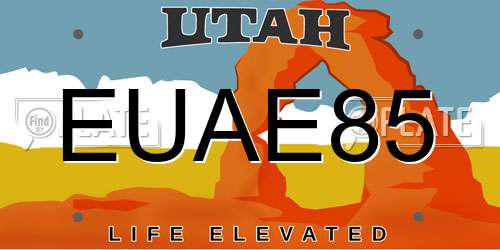 EUAE85 Utah License Plate