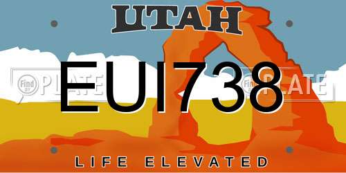EUI738 Utah License Plate