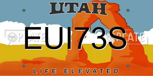 EUI73S Utah License Plate