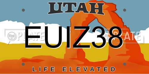 EUIZ38 Utah License Plate