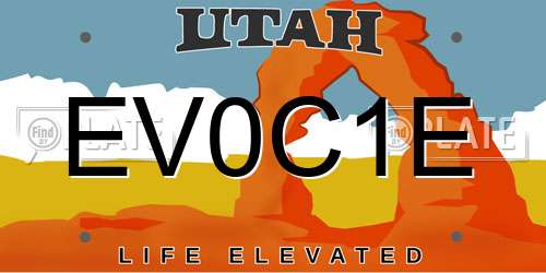 EV0C1E Utah License Plate