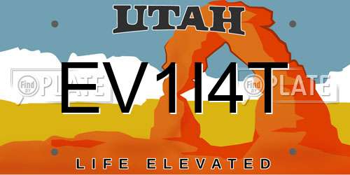 EV1I4T Utah License Plate