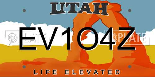 EV1O4Z Utah License Plate