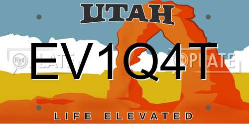 EV1Q4T Utah License Plate