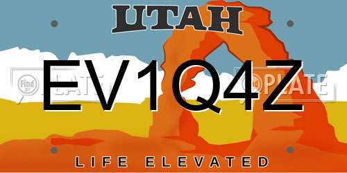 EV1Q4Z Utah License Plate