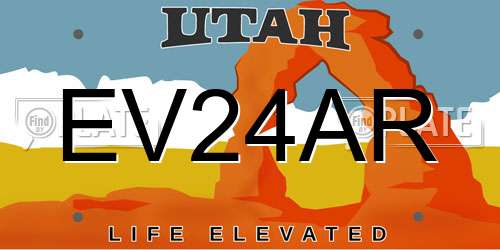 EV24AR Utah License Plate