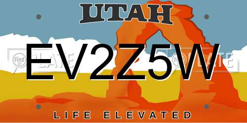 EV2Z5W Utah License Plate