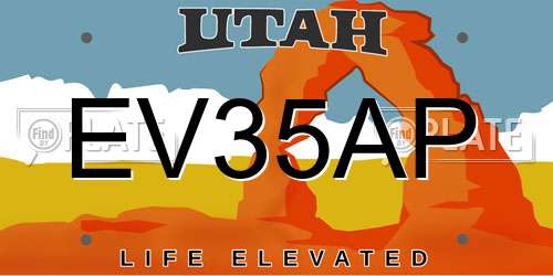 EV35AP Utah License Plate