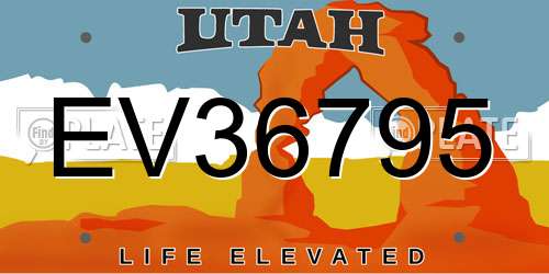 EV36795 Utah License Plate