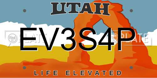 EV3S4P Utah License Plate