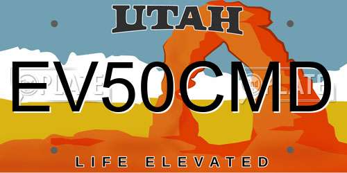 EV50CMD Utah License Plate