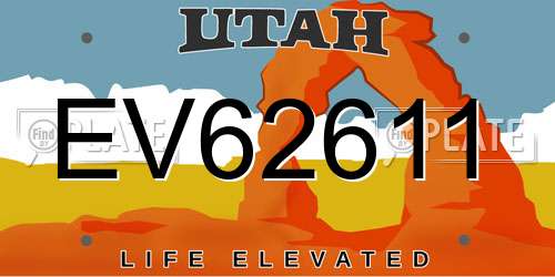 EV62611 Utah License Plate