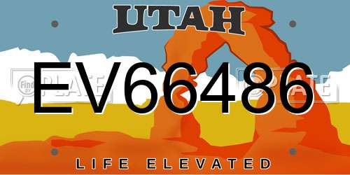 EV66486 Utah License Plate