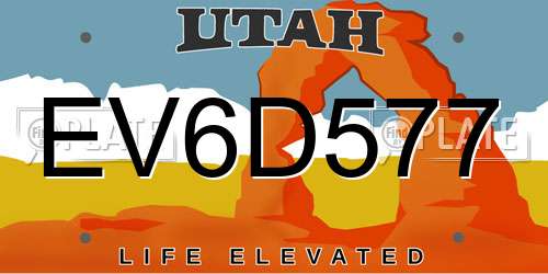 EV6D577 Utah License Plate