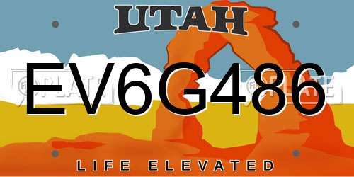 EV6G486 Utah License Plate