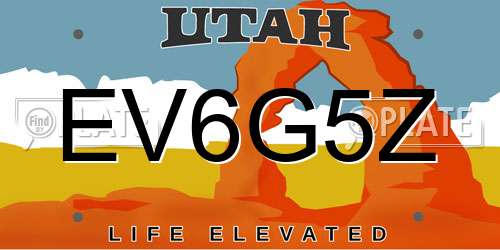 EV6G5Z Utah License Plate